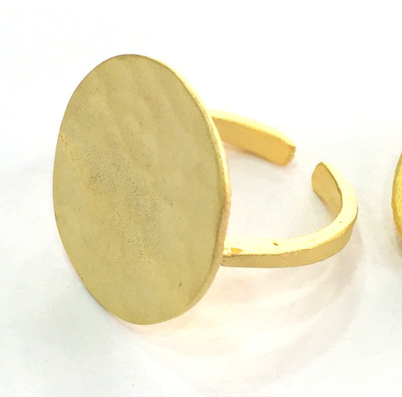 Adjustable Ring Blank, (20mm blank ) Gold Plated Brass G3837