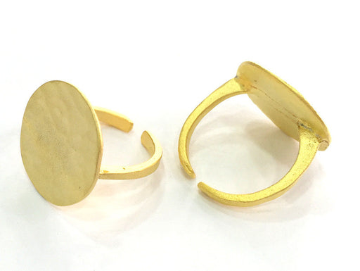 Adjustable Ring Blank, (20mm blank ) Gold Plated Brass G3837