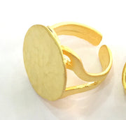 Adjustable Ring Blank, (20mm blank ) Gold Plated Brass G3838