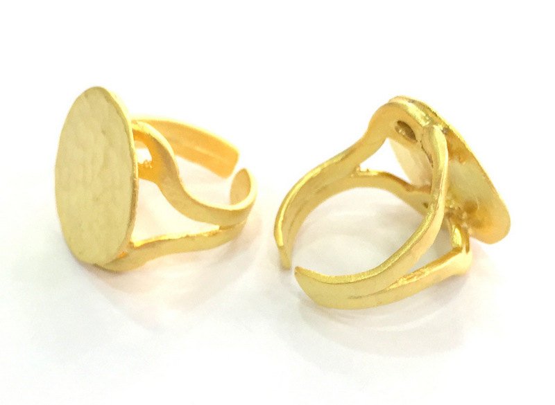 Adjustable Ring Blank, (20mm blank ) Gold Plated Brass G3838