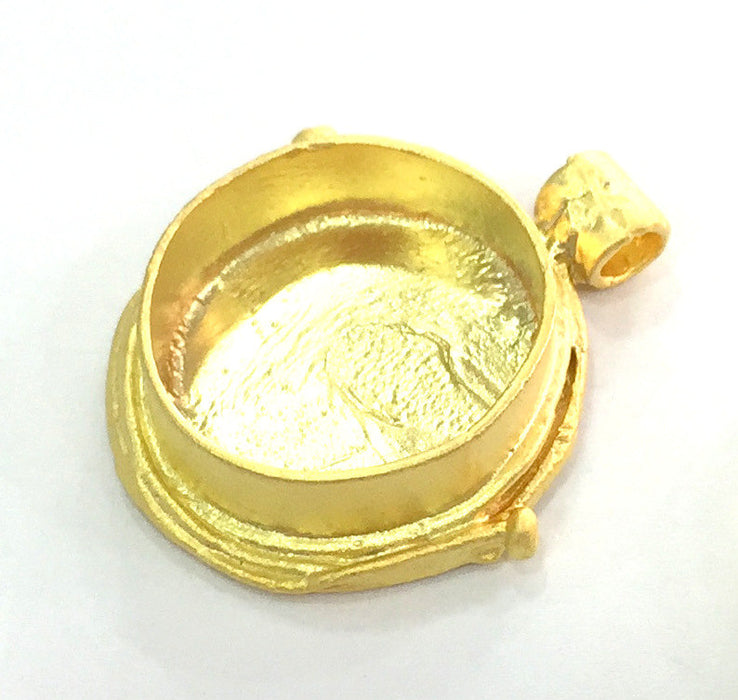 Gold Plated Brass Mountings ,  Blanks  34x24 mm (20 mm blank) G3839