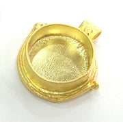 Gold Plated Brass Mountings ,  Blanks  34x24 mm (20 mm blank) G3839