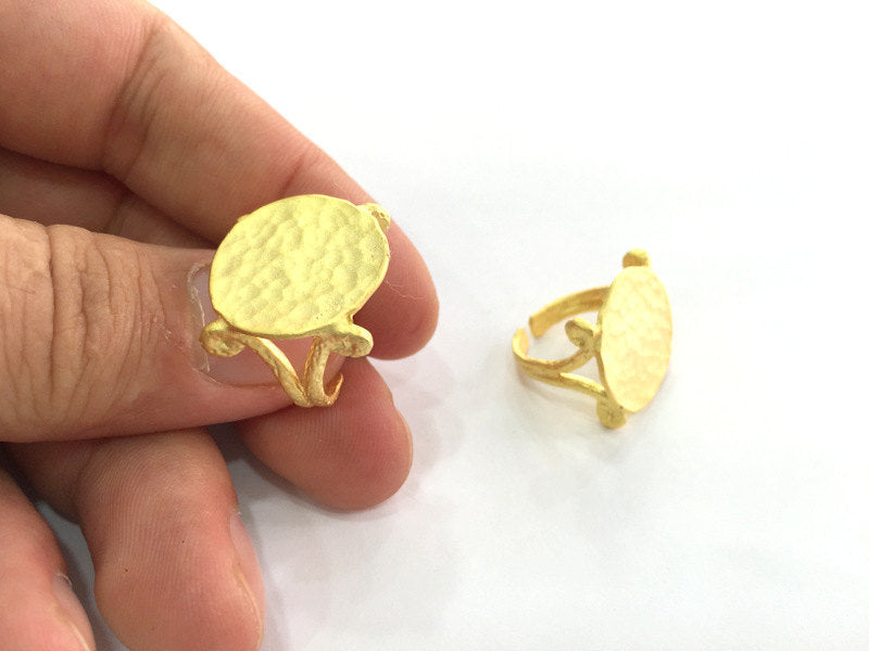 Adjustable Ring Blank, (20mm blank ) Gold Plated Brass G3840