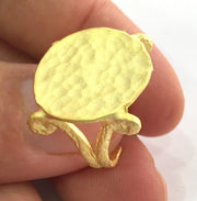 Adjustable Ring Blank, (20mm blank ) Gold Plated Brass G3840