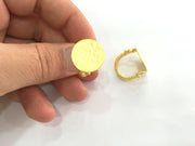 Adjustable Ring Blank, (20mm blank ) Gold Plated Brass G3841