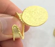 Adjustable Ring Blank, (20mm blank ) Gold Plated Brass G3842