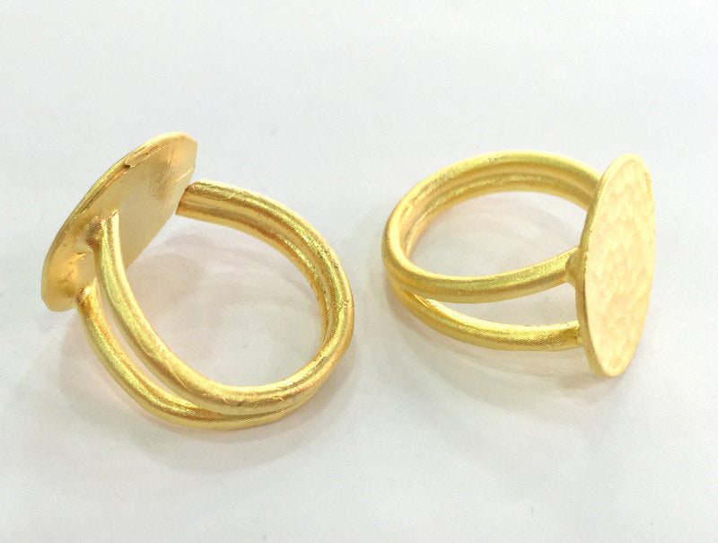Adjustable Ring Blank, (20mm blank ) Gold Plated Brass G3846