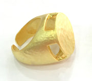 Adjustable Ring Blank, (20mm blank ) Gold Plated Brass G3847