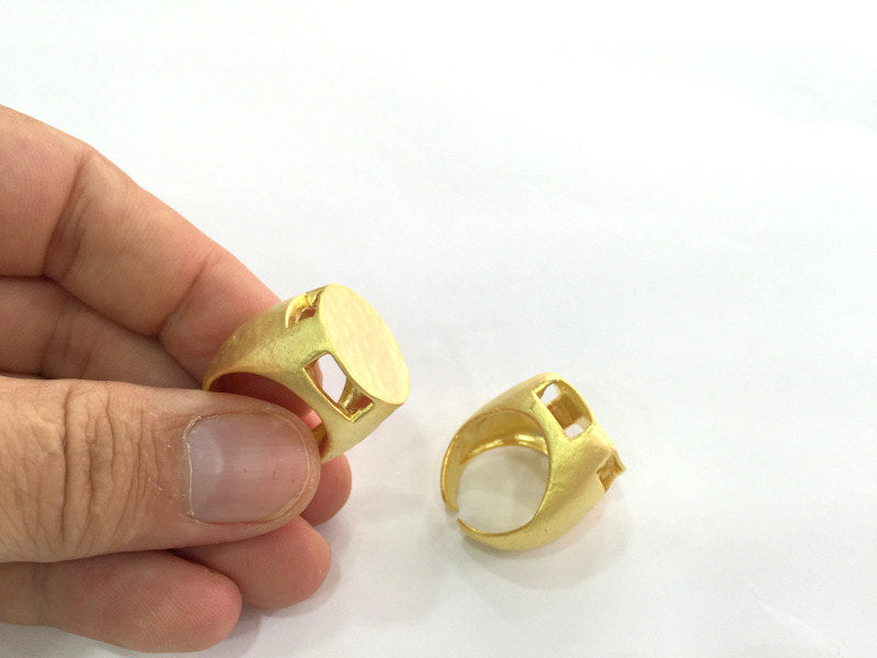 Adjustable Ring Blank, (20mm blank ) Gold Plated Brass G3847