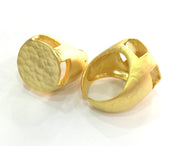 Adjustable Ring Blank, (20mm blank ) Gold Plated Brass G3847