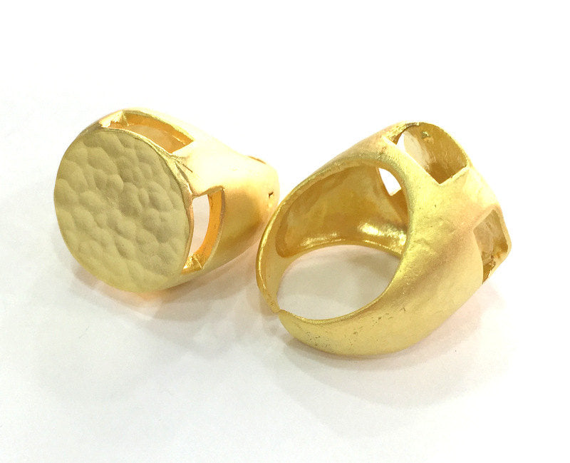 Adjustable Ring Blank, (20mm blank ) Gold Plated Brass G3847
