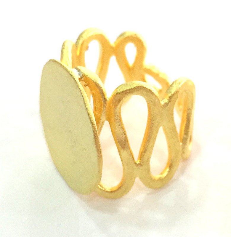 Adjustable Ring Blank, (20mm blank ) Gold Plated Brass G3848