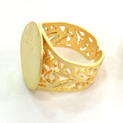 Adjustable Ring Blank, (20mm blank ) Gold Plated Brass G3850