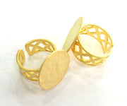Adjustable Ring Blank, (20mm blank ) Gold Plated Brass G3851