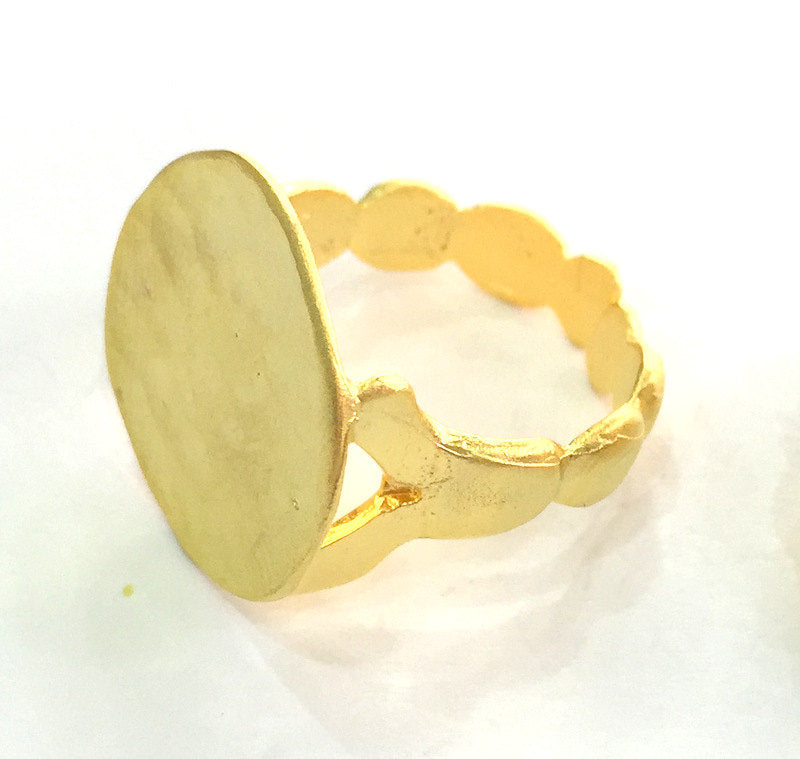 Adjustable Ring Blank, (20mm blank ) Gold Plated Brass G3853