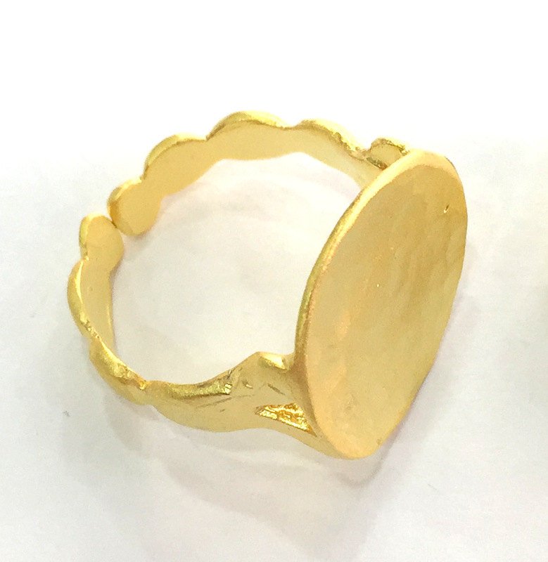 Adjustable Ring Blank, (20mm blank ) Gold Plated Brass G3853