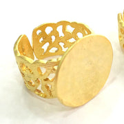 Adjustable Ring Blank, (20mm blank ) Gold Plated Brass G3854