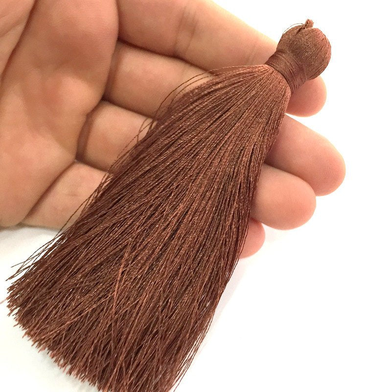 Thread Tassel Light Brown ,   Large Thick  113 mm - 4.4 inches   G3881