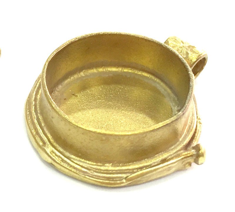 Raw Brass  Pendant Blank Bezel Settings Base Blank Mountings Necklace Blank Cabochon Base (20mm blank) Cabochon Base,Mountings G3896
