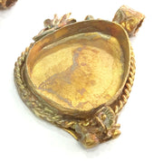 Raw Brass  Bezel Settings, (30x22mm drop blank) Cabochon Base,Mountings G3897