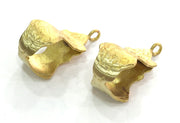 2 Raw Brass  Findings 32x12mm G3902