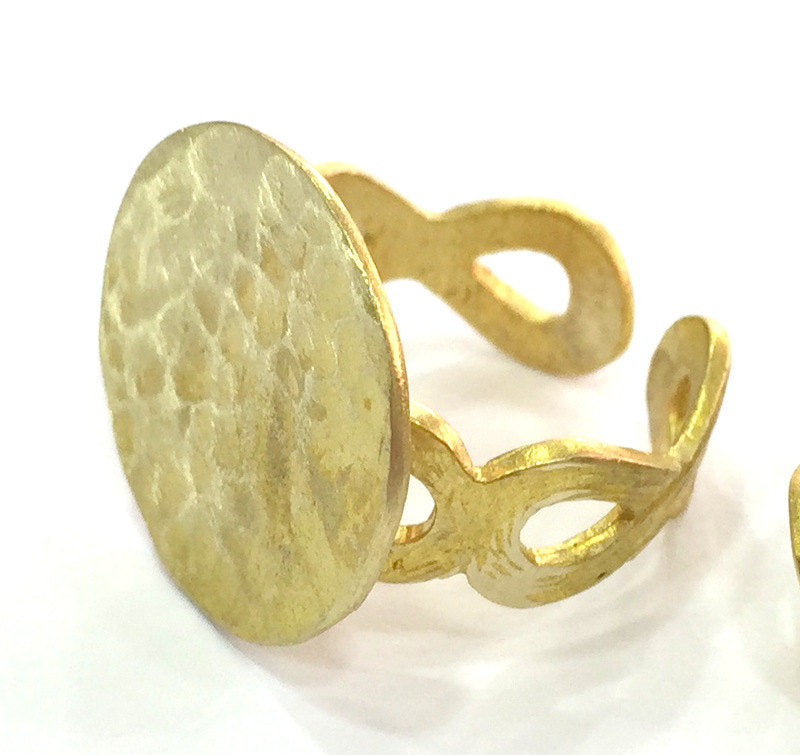 Ring Blank Bezel Settings Cabochon Base Mountings Adjustable  (20mm Blank) G3910