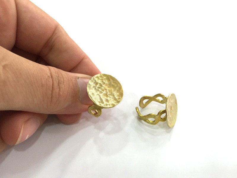 Ring Blank Bezel Settings Cabochon Base Mountings Adjustable  (20mm Blank) G3910