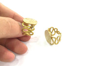 Raw Brass Adjustable Ring Blank (20mm Blank)  G3921