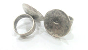 Antique Silver Plated Brass  Adjustable Ring Findings G490