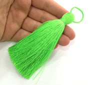 Lime Green Tassel ,   Large Thick  113 mm - 4.4 inches   G3885