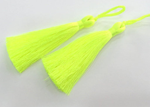 2 pcs (78 mm - 3 inches)  Neon Yellow  Tassel ,   G12659