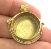 Raw Brass  Pendant Blank Bezel Settings Base Blank Mountings Necklace Blank Cabochon Base (20mm blank) Cabochon Base,Mountings G3896