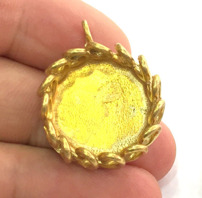 Raw Brass  Bezel Settings, (20mm blank) Cabochon Base,Mountings G3899