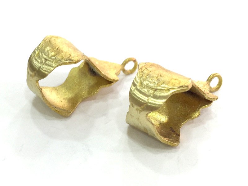 2 Raw Brass  Findings 32x12mm G3902