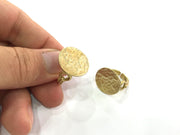 Raw Brass Ring Blank Adjustable  20mm G3918