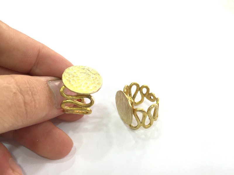 Raw Brass Adjustable Ring Blank (20mm Blank)  G3921