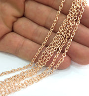 Rose Gold Chain Rose Gold Plated Round Cable Chain 3x4 mm - unsoldered  1 Meter - 3.3 Feet  G9593