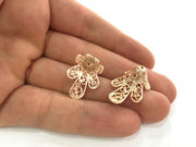 2 Rose Gold Plated Brass Cone Findings  25x17mm  G3939
