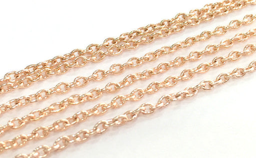 Rose Gold Chain Rose Gold Plated Round Cable Chain 2x3 mm - unsoldered 1 Meter - 3.3 Feet   G3925