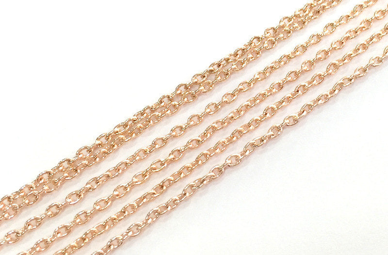 Rose Gold Chain Rose Gold Plated Round Cable Chain 2x3 mm - unsoldered 1 Meter - 3.3 Feet   G3925