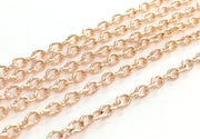 Rose Gold Chain Rose Gold Plated Round Cable Chain 3x4 mm - unsoldered  1 Meter - 3.3 Feet  G9593