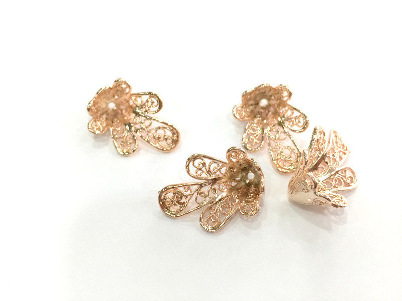 2 Rose Gold Plated Brass Cone Findings  25x17mm  G3939