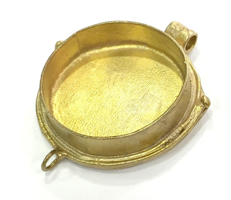 Raw Brass  Bezel Settings, (27mm blank) Cabochon Base,Mountings G3952