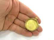 Raw Brass  Bezel Settings, (27mm blank) Cabochon Base,Mountings G3952