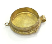 Raw Brass  Bezel Settings, (27mm blank) Cabochon Base,Mountings G3952