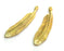2 Pcs Raw  Brass Feather Charms   42x8mm   G3953