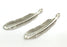 2 Pcs. (45x8 mm.)  Feather Charms, Antique Silver Plated Brass  G3955