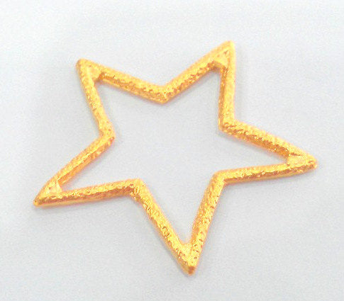10 Gold Plated Star Pendants Gold Plated Metal  (41 mm.)   G11212