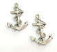 2  Antique Silver Plated Metal Anchor Pendant 48x30mm  G8639