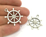 2 Silver Charms Antique Silver Plated Charm 27 mm G13816